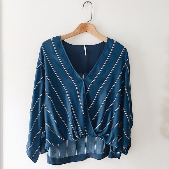 Free People Tops - Free People Drape Front Blouse Top L